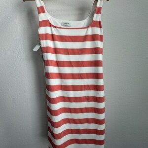 Babaton Coral and White Striped Dress Size L